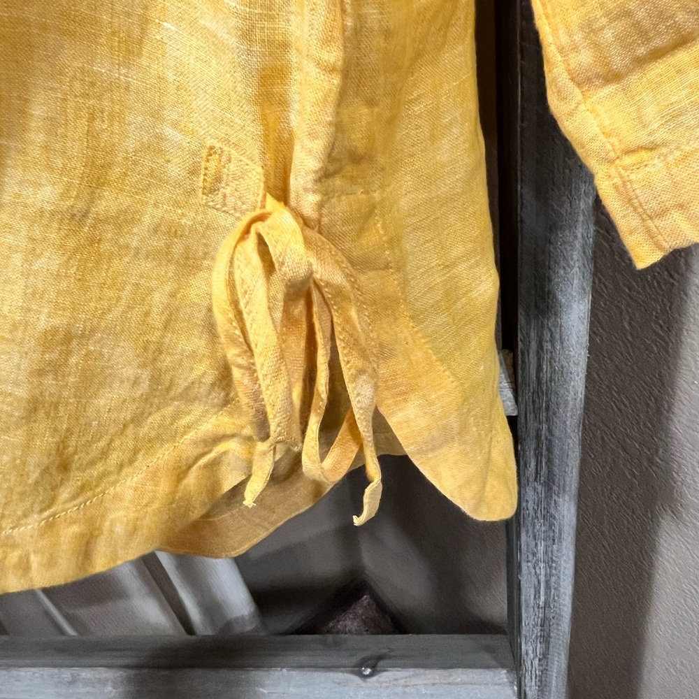 SIGRID OLSEN 100% LINEN PULL-OVER COLLAR TOP - Picture 3 of 9